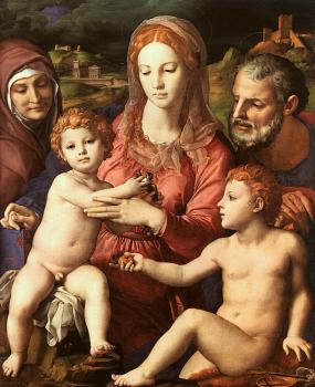 Agnolo Bronzino : Holy Family with St. Anne and the Infant St. John